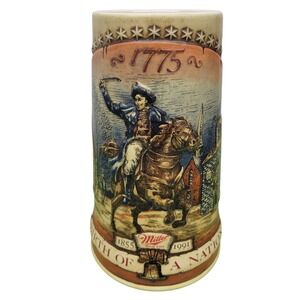 Miller High Life 1775 Birth of a Nation Stein 1855-1991 First in Series HGE354
